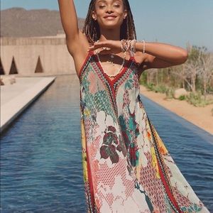 NWT Bhanuni by Jyoti XS Floral Handkerchief Maxi Dress Anthropologie